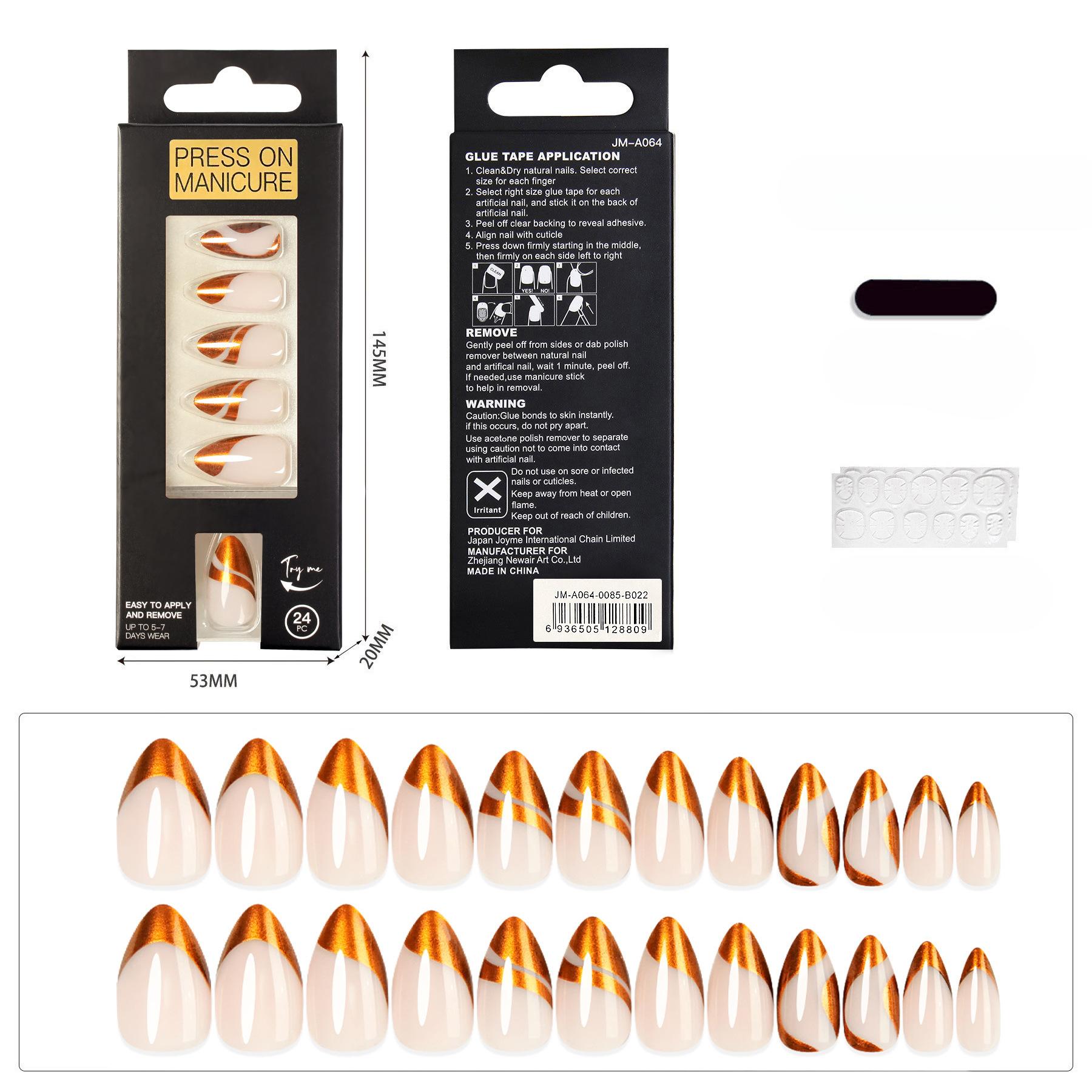 

Gold French Wearing Armor Finished Short Almond Armor Simple Line Short Style European and American