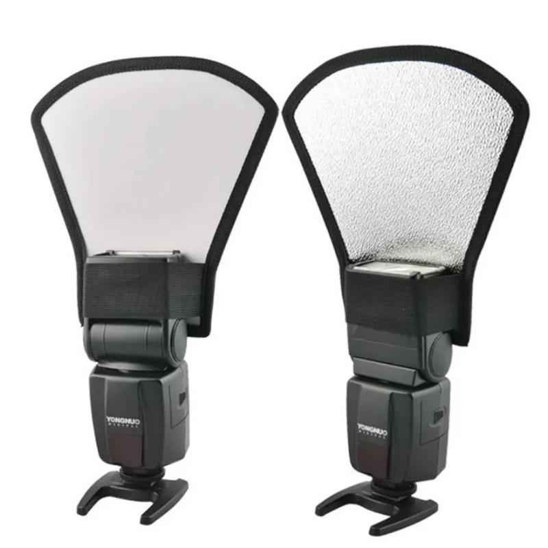 Travel-Friendly Flash Diffuser – Collapsible Silver Softbox with Carrying Case for On-Location Shoots