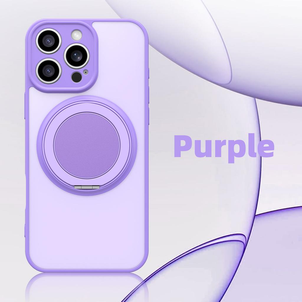 360° Rotating Bracket Matte Clear Magnetic Case for IPhone 17 16 15 13 14 Plus 12 11 Pro Max 17Air MagSafe Wireless Charge Cover