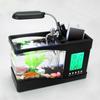 Office Decoration Fish Tank Clock Night Light Usb Mini Goldfish Bowl Table Lamp Small Multifunctional Ecological Aquarium