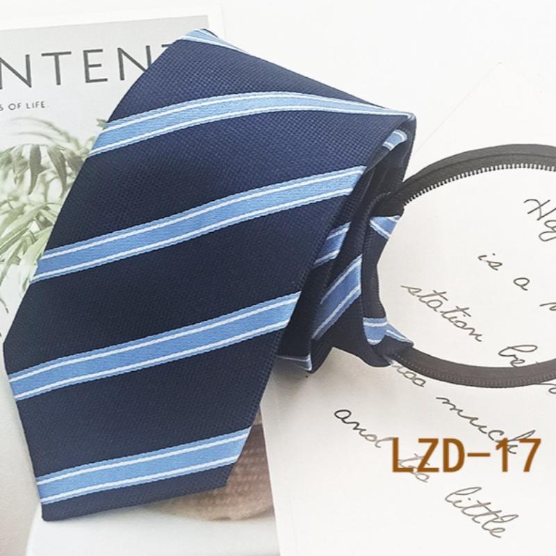 Men's Formal Business Tie with 8cm Zipper, Striped Black Tie, No Knotting Required.
