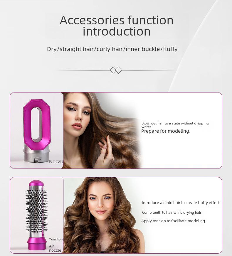 5-in-1 Hot Air Comb: Automatic Curler & Straightener, Constant Temperature, Hair-Safe Styling Comb, Powerful Hair Dryer