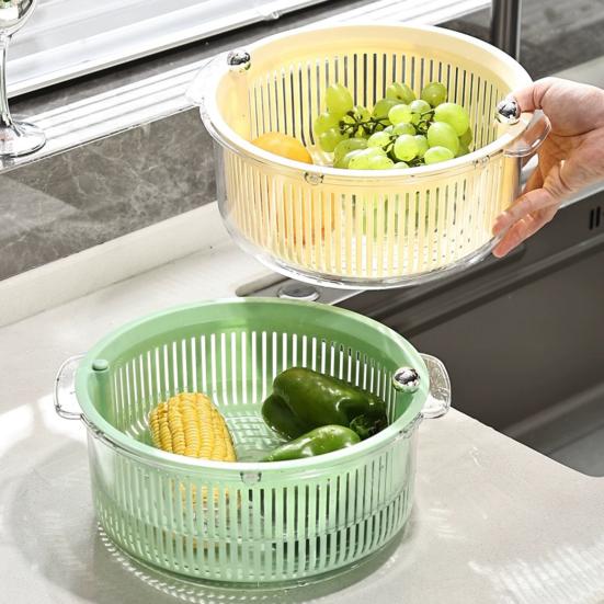 Vegetable Fruit Washer Multi-Functional Drain Basket Fruit Tray Versatile Rotating Food Prep Tool Kitchen Accessory