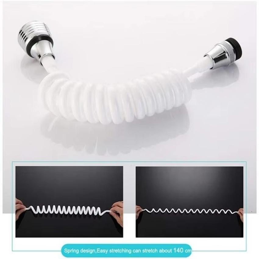 1 Pcs Diffuser Faucet Swivel End Faucet Nozzle Water Saving Tap Phone Line Sprinkler Kitchen Home 360 Degree Rotate Dual Use