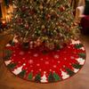 Round Christmas Tree Skirt Washable Xmas Tree Mat Retro Tree Bottom Apron  Christmas Decoration
