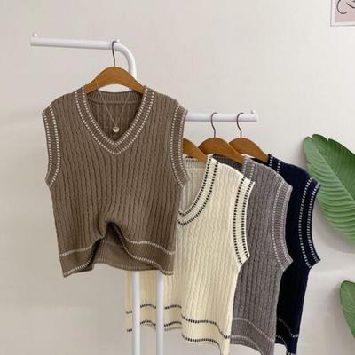 Honey J V Neck Knit Vest  4color  Roni Per