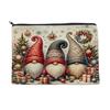 Christmas Theme Makeup Bag, with Black Zipper, Wear-Resistant Toiletry Bag, Durable Canvas Storage Pouch, for Makeup Stationery And Small Items