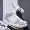 New Leather White Shoes Trendy Mid-top Board Shoes Fashion Men's Shoes Extra Large Size Shoes Sports and Leisure Shoes Spot