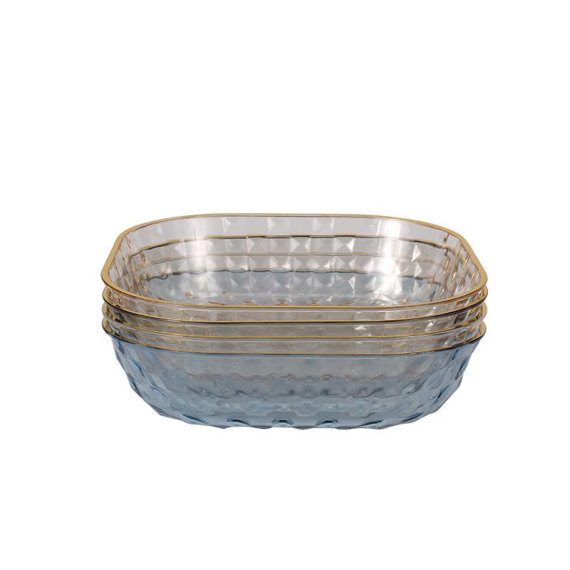 ZISIZ Square Plastic Bone Dishes - Mixed Colors (12-Pack)