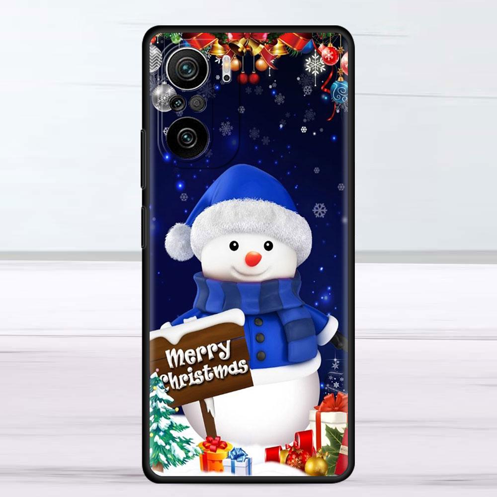 Cartoon Schneemann Weihnachten Fall Für Xiaomi Redmi Hinweis 11 10 9S 9 K40 Pro 7 8 9A 9C 8T 9T 10C 10Pro Silikon Telefon Shell