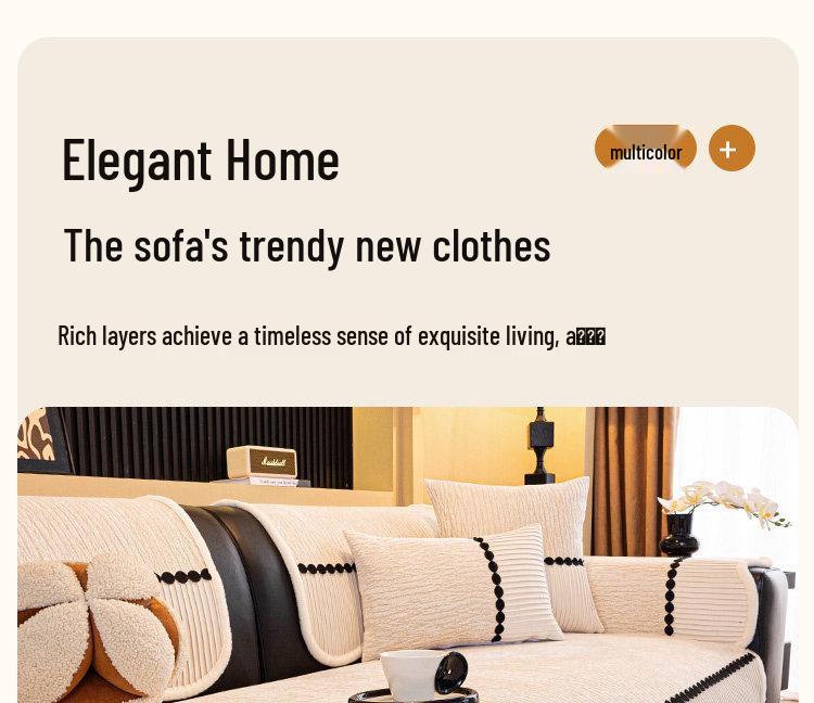 Luxurious Irregular Chenille Sofa Cushion - Non-Slip, All-Season, Universal 2026 Design