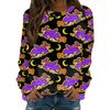 Halloween pattern pumpkin bat 3D printed women's Harajuku round neck long sleeved T-shirt