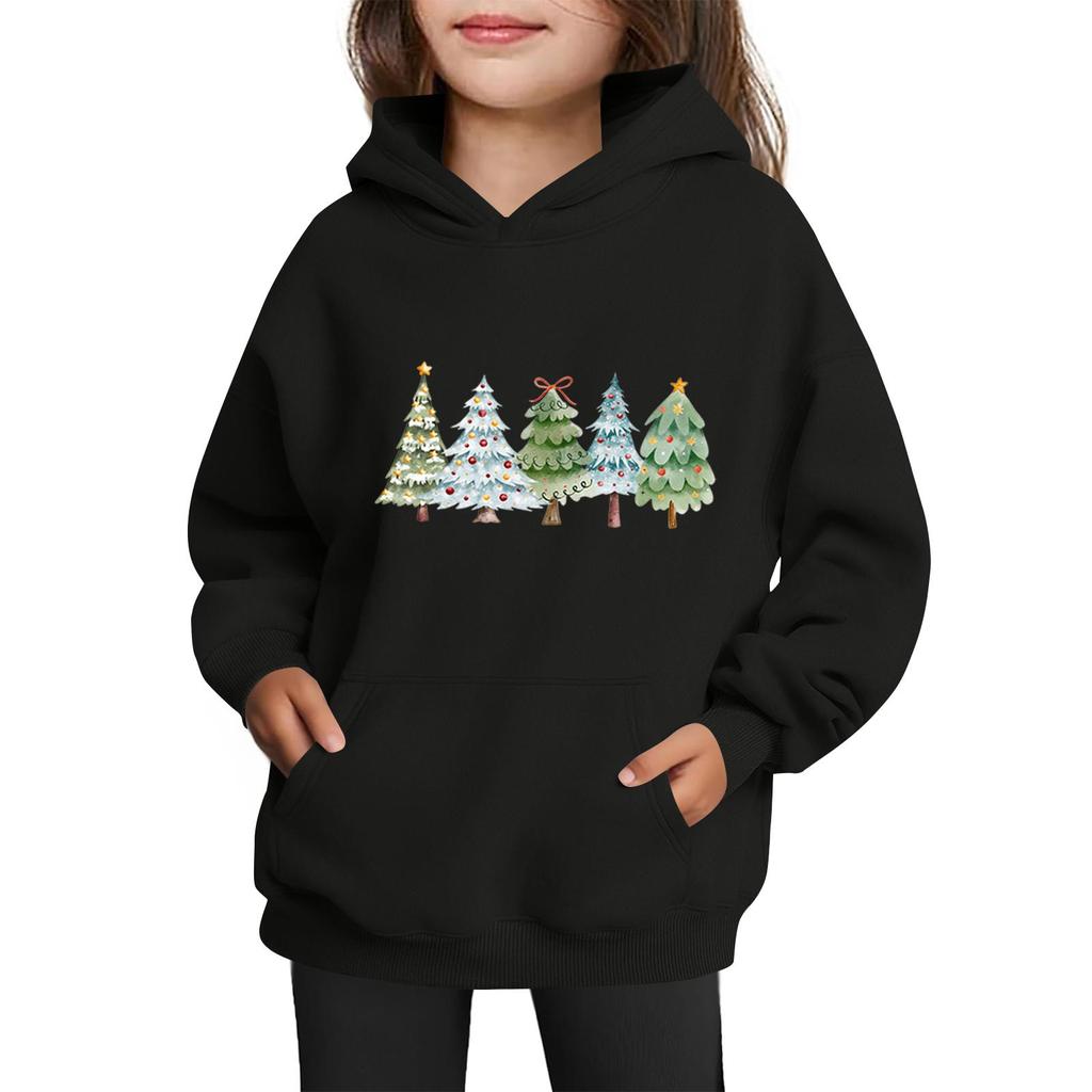 Sweatshirts For Teen Girls Hoodies Long Sleeve Drawstring Pullover Cute Printed Oversized Hoodie Christmas