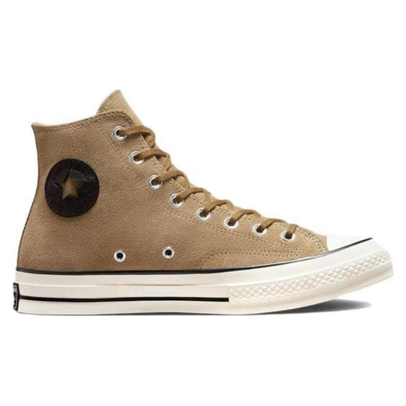 Converse Chuck Taylor All Star 1970s Trendy Fashion Versatile Wear-Resistant and Lightweight High-Top Espadrilles Unisex Brown