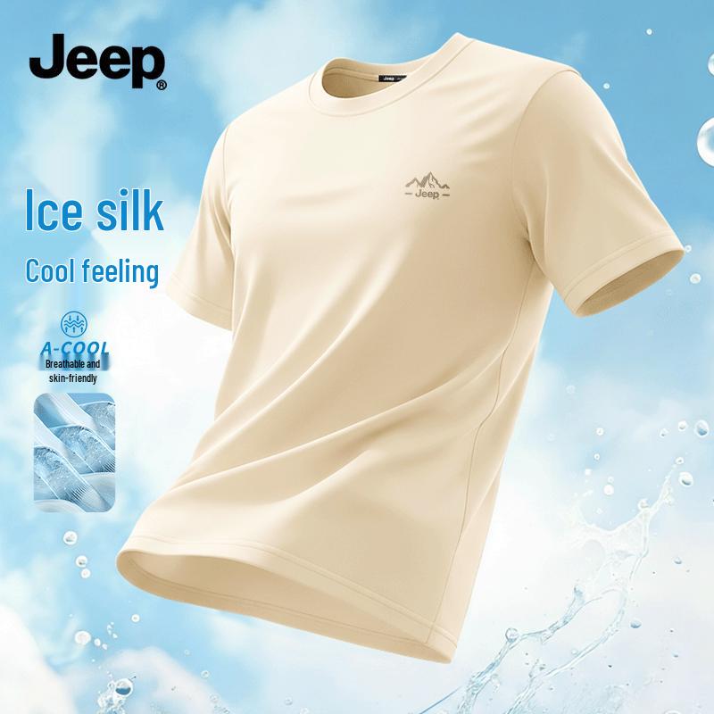 JEEP Men s Ice Silk Loose Fit Quick-Dry T-Shirt L