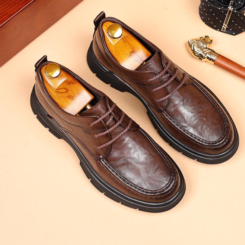 

Высококачественные мужские туфли из натуральной кожи, удобные деловые повседневные кожаные туфли, модные мужские туфли на шнуровке для свадебного банкета 38