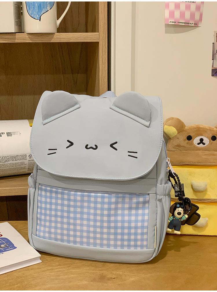 School Bag, Soft and Cute Cat Backpack, Female Student Backpack, Cute Cartoon Japanese Style Cute Backpack, Versatile, Lightweight Travel Bag