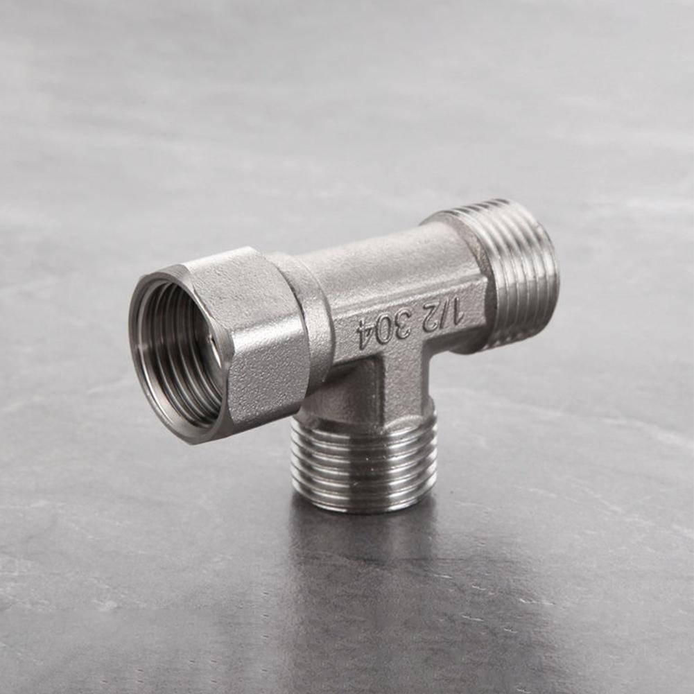 Silver T Adapter 3Ways Valve For Diverter Bath Toilet/Bidet Sprayer Shower Head