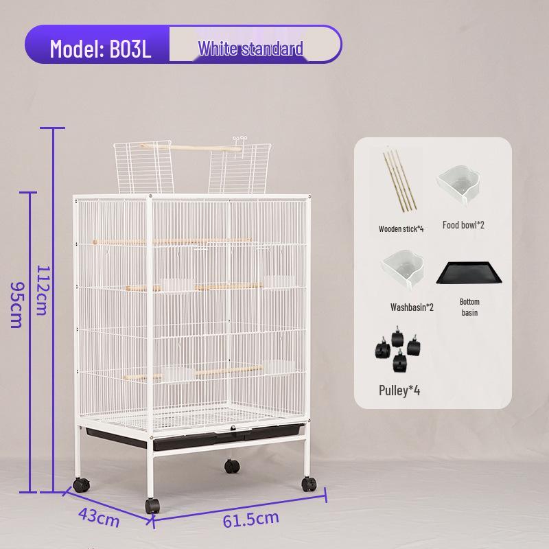 Luxury Multi-Bird Iron Cage: Elegant Medium-Large Bird Villa for Parrots