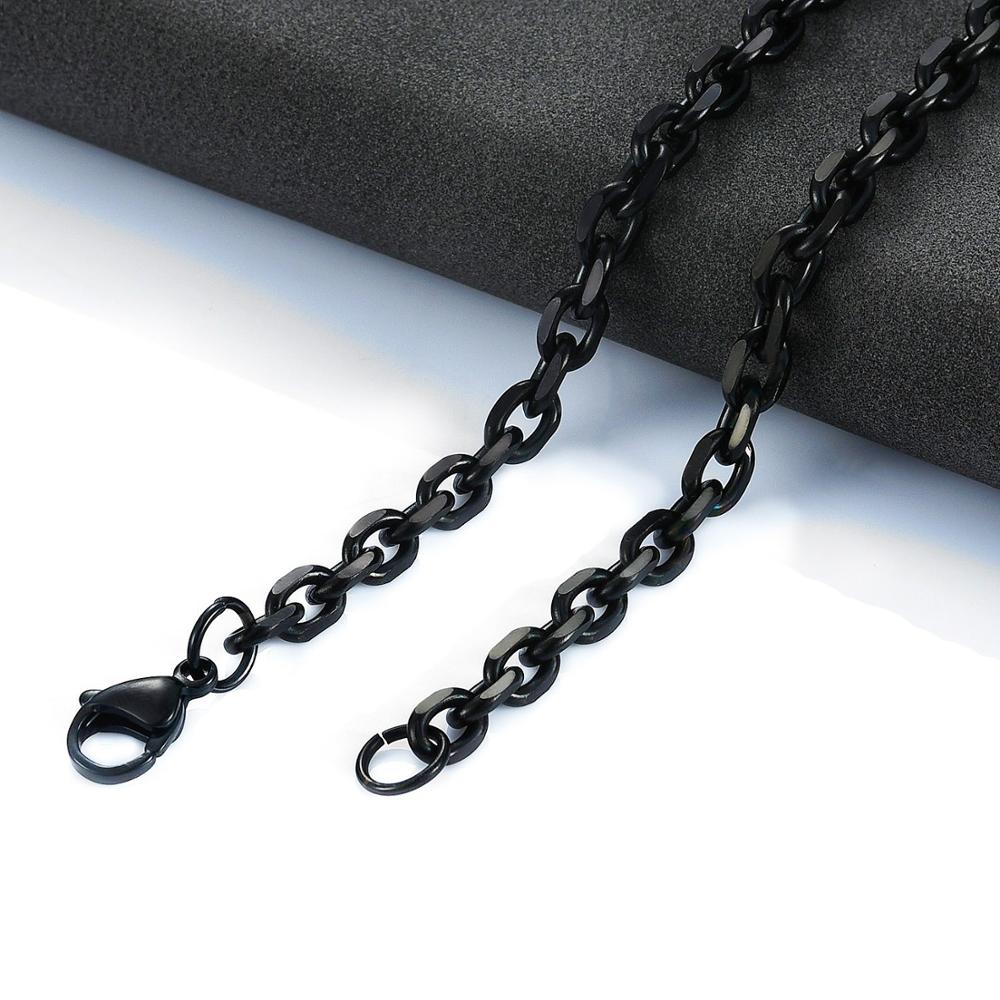 Fashion Women Men Stainless Steel Rolo Link O Chain Necklace for DIY Charm Pendant Metal Choker Jewelry Accessories Christmas