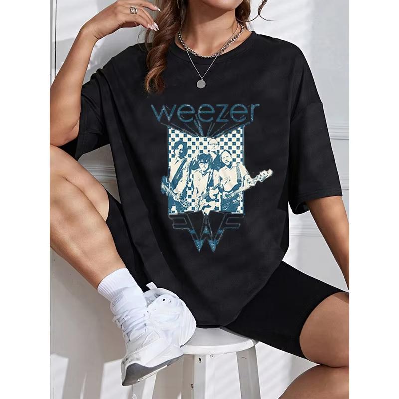 Weezer Tričko Vintage Harajuku Tričko Dámské Pánské Krátký Rukáv Ležérní Móda O-výstřih Bavlněná Tílka Trend Streetwear Unisex Tričko Tílka