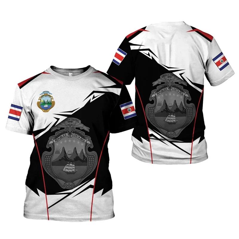 2024 New Costa Rica Flag Graphic 3D Print T-shirt Costa Rica National Emblem Men's Tops  National Day Gifts Personalized Tee
