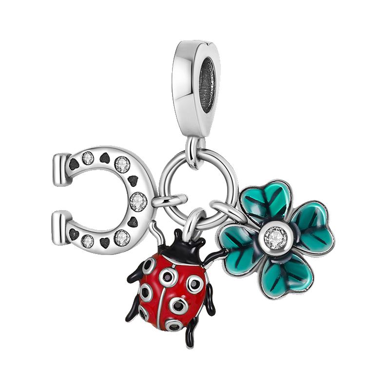 Copper Panda Butterfly Chameleon Charms Plata De Ley Flower Turtle Octopus Bead Diy Fit Original Bracelet Jewelry