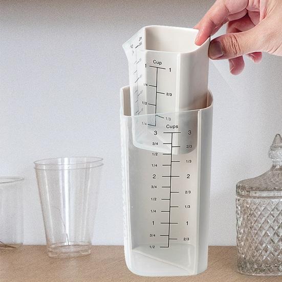 Silikon Messbecher Doppelskala Backen Kochen Messbecher Flexibler Ausguss Komfortgriff Mikrowellen- & Spülmaschinenfest Küchenwerkzeuge