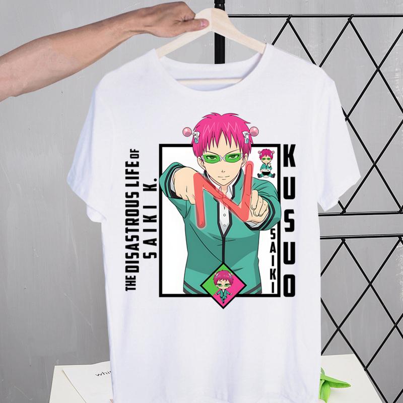 Saiki K Kusuo No Psi Nan Street Style Casual Short Sleeve  Unisex T Shirt O-neck Tshirt Male The Disastrous Life Of Saiki T-shirt Shirt