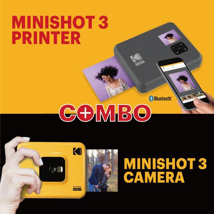 Kodak Mini Shot 3 Retro, Appareil Photo Instantané Argentique Avec Imprimante Photo Portable Intégrée, Compatible iOS Et Android