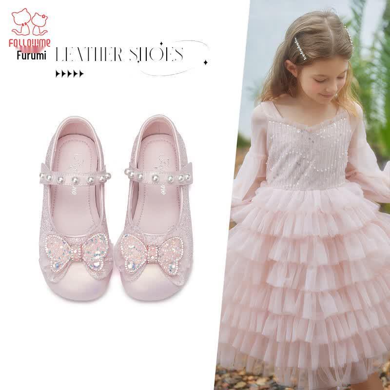 Fuluomi Girls  Sequin Bow Dress Shoes 29