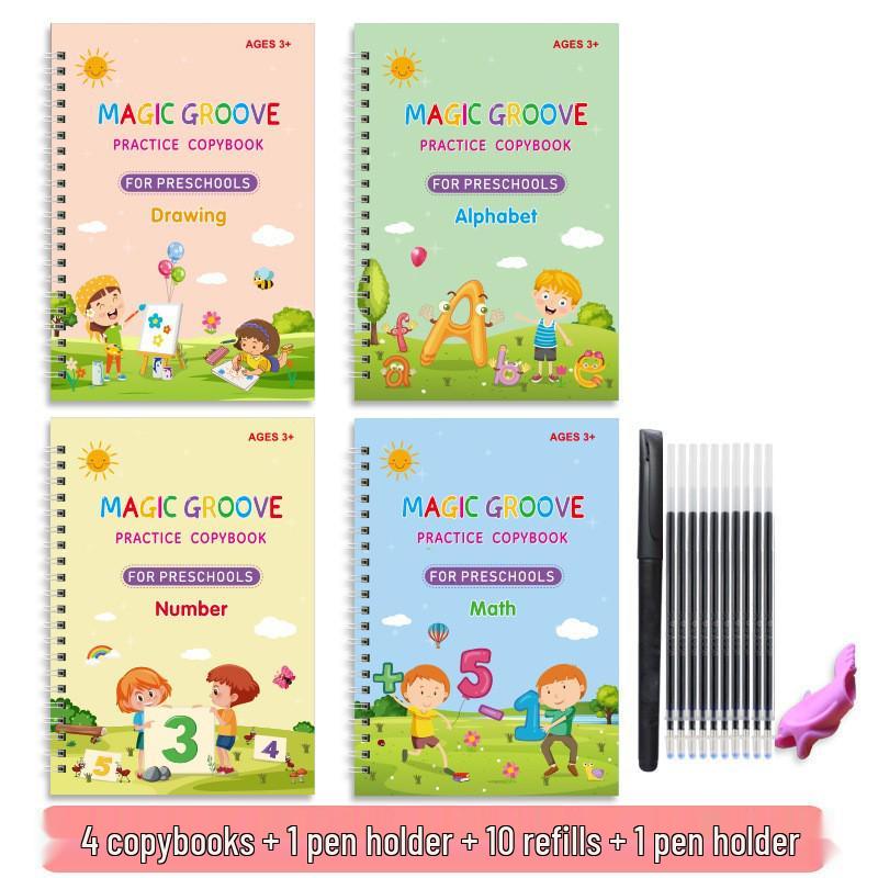 Multilingual Children s Magic Calligraphy Practice Book - Erasable (English, French, German, Arabic, Spanish)