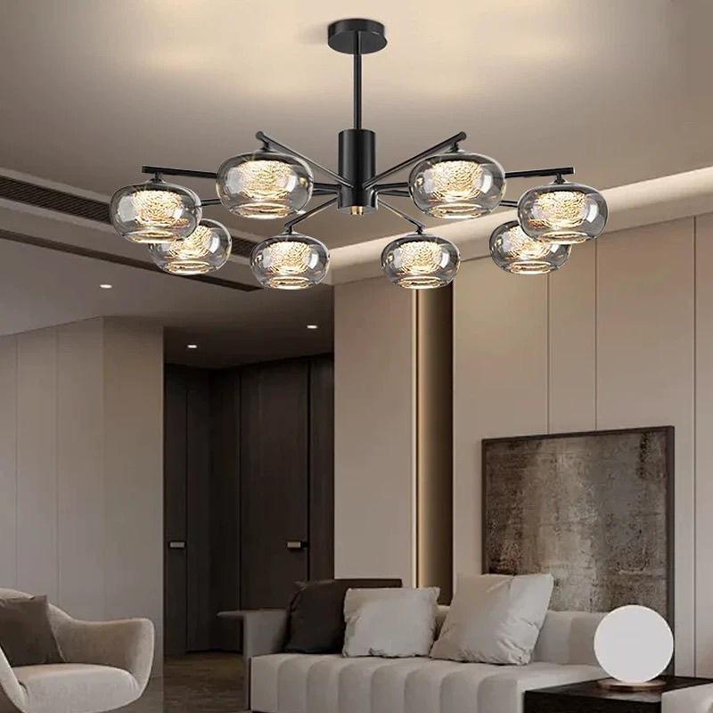 Nordic Retro Italian Luxury Glass Chandelier for Dining Rooms, Restaurants, Hotels, and Villas