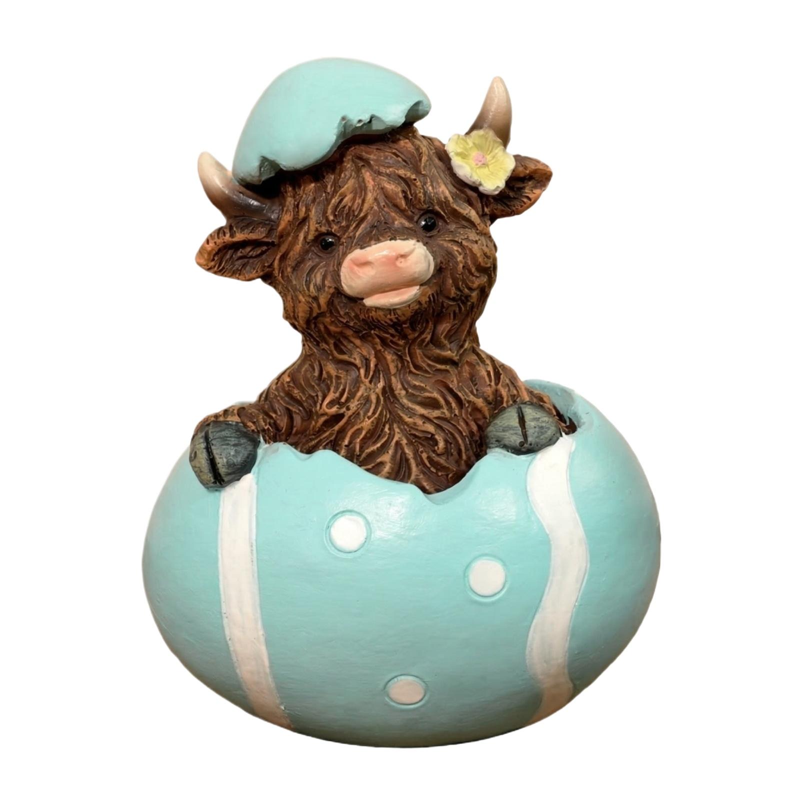 Easter  Cow Resin Home Decor One Size