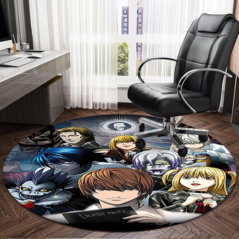 1PC Death Dark Secrets Round Rug, Non-slip Chair Mat, Home Decor, Circle Carpet Perfect for Office, Bedroom, Living Room,Christmas gift