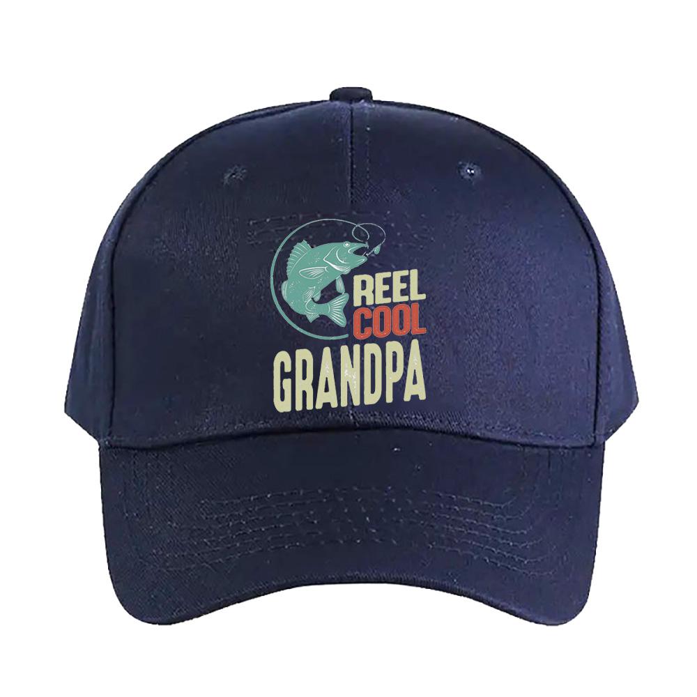 Mens Reel Cool Grandpa Funny Grandpa Woman Man Baseball Cap Adult Adjustable with Curved Brim Hiking Fishing Hat Trucker Cap