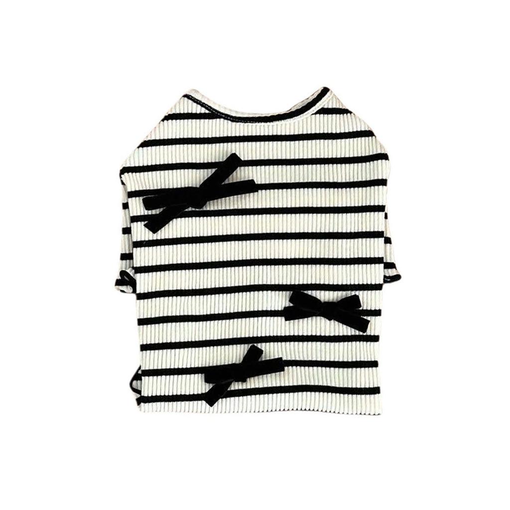 Girl Cats T-shirt Costume Apparel Beach Dress Beach Striped Vest for Puppy Dog and Cats Striped Dress
