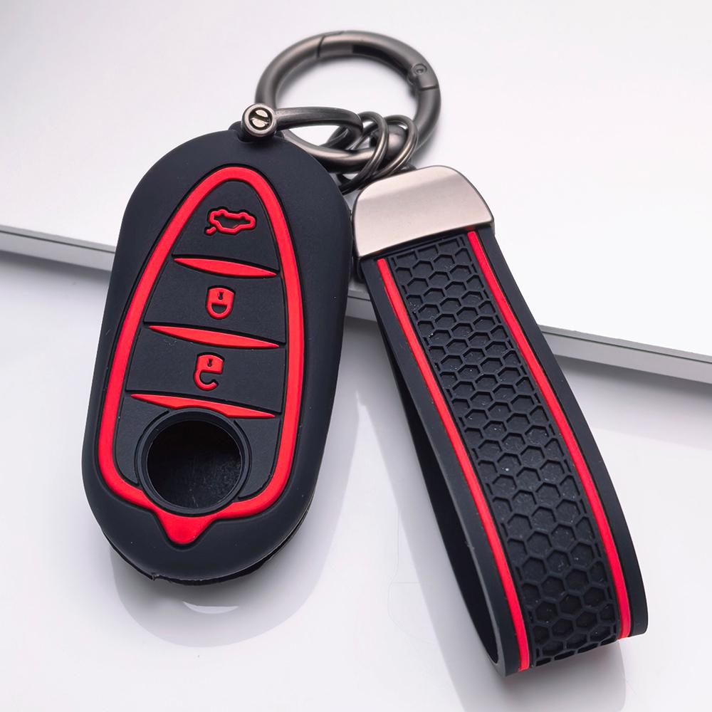 Κάλυμμα Κλειδοθήκης για Alfa Romeo Romeo Giulia Stelvio Mito3 Giulietta με Κρίκο Κλειδιών Αντιχαρακτική Επιφάνεια Αντικραδασμική Δομή Υφή Μαλακής Λαβής