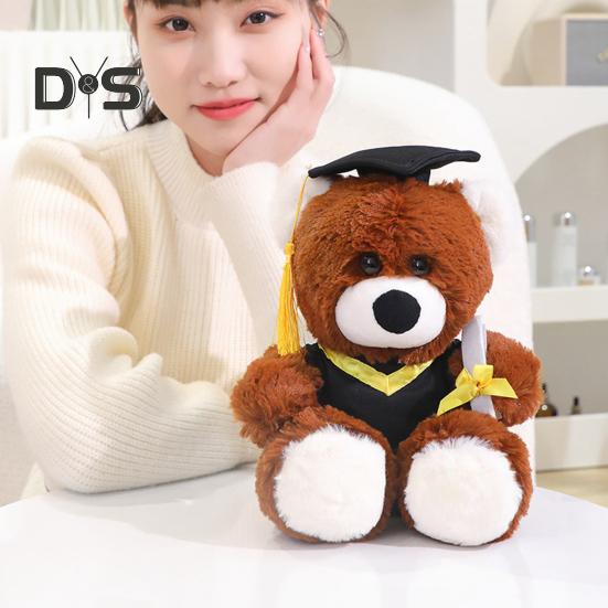 Graduation Owl Bear Doll Cute Plush Class of 2025 Gift for Her Him Personalized School Stuffed Animal Mini Doctoral Hat Design Graduation Decorations