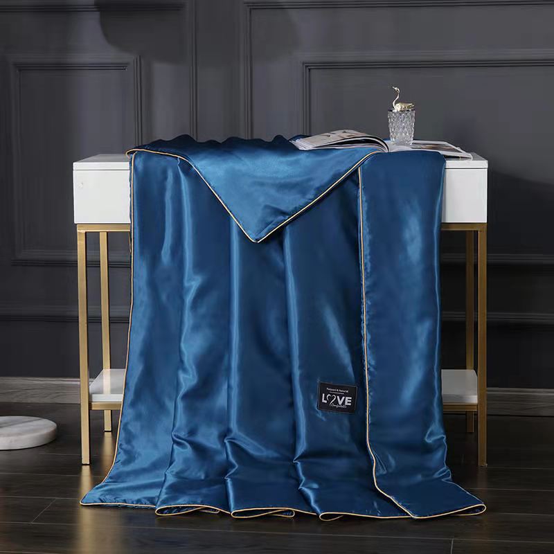 Luxury Emulation Silk Quilted Quilt Satin Pink Adults Child Spring Summer Quilts High Quality Soft Smooth Cool Blanket Comforter