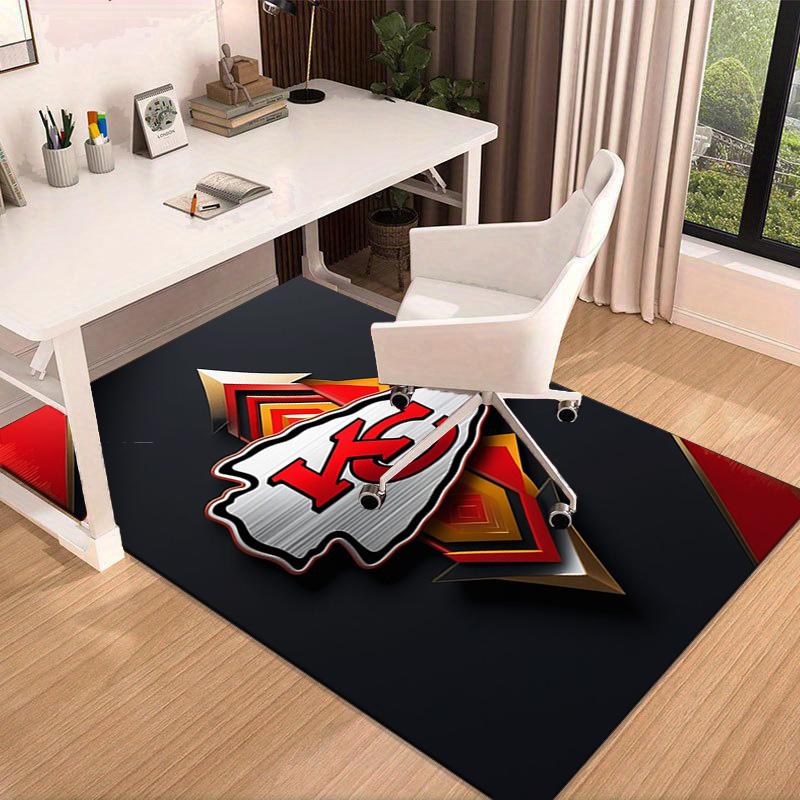 City Chiefs Emblem Printed Area Rug for Office, Chair Rug, Decorative Carpet Floor Mat, Large Size Fan gifts Christmas gifts
