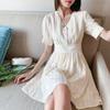 Elegant French Niche 2026 V-Neck Slimming A-Line Chiffon Dress for Women