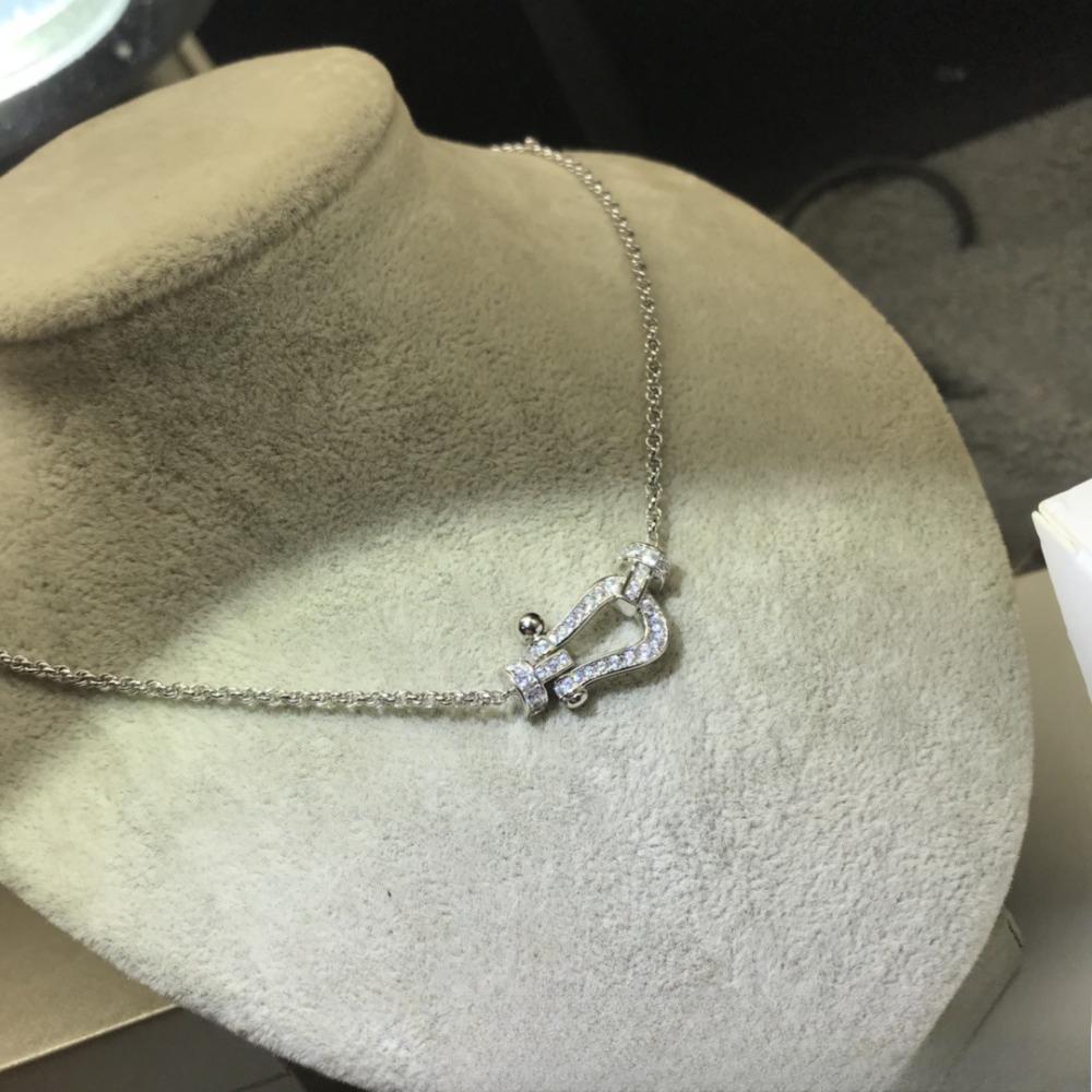 Mini Diamond Horseshoe Buckle Necklace Medium Gypsy Nautical Buckle