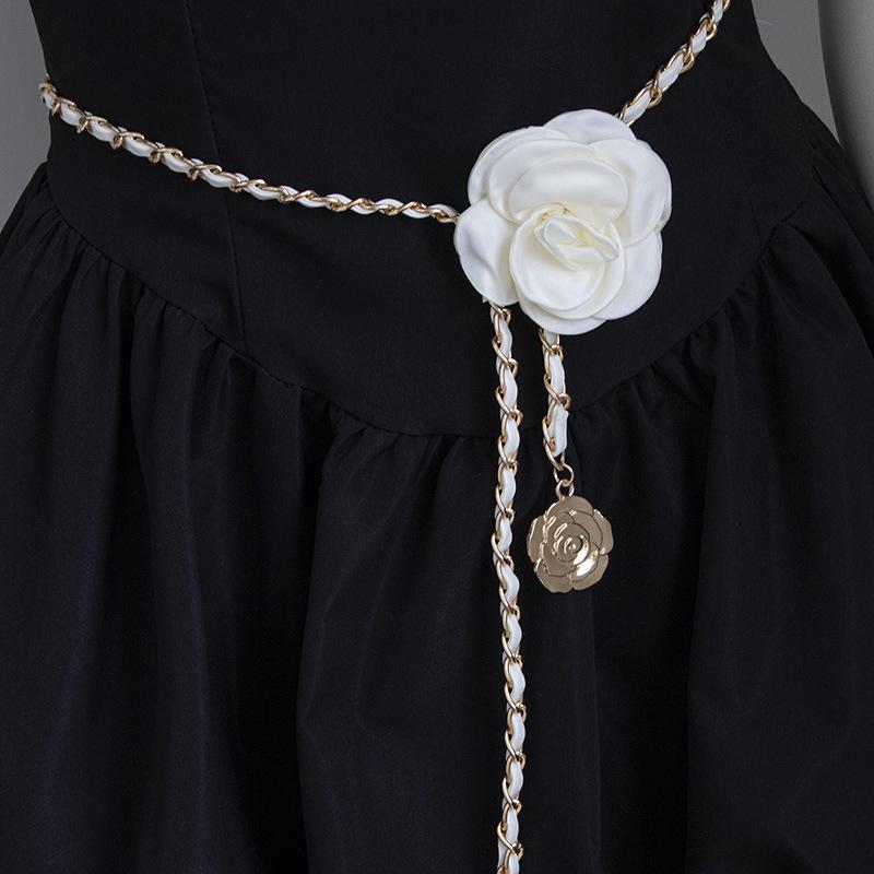 Fashionable Sweet Waist Chain Elegant Camellia Waist Chain Texture Hanfu Dress Decorative Waist Chain