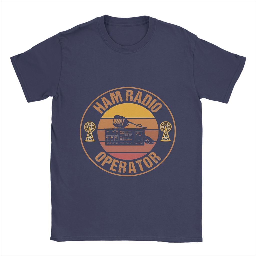 Cool Vintage Ham Radio  T-Shirts for Men Round Neck Pure Cotton T Shirts  Short Sleeve Tee Shirt Adult Clothing