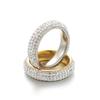 18k Gold-Plated Non-Fading Titanium Steel Ring with Diamond Inlaid 6mm Ceramic Clay