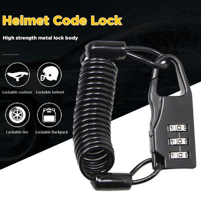 Portable Bike 3 Digit Combination Spring Cable Lock Anti Theft Resettable Bike  Cable Lock for Travel Luggage Helmet