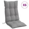 High Back Seat Cushions 6 Pcs Gray Oxford Fabric