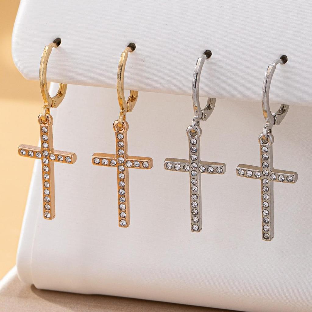 Best-Selling Women's Light Luxury Cross Pendant Drop Earrings