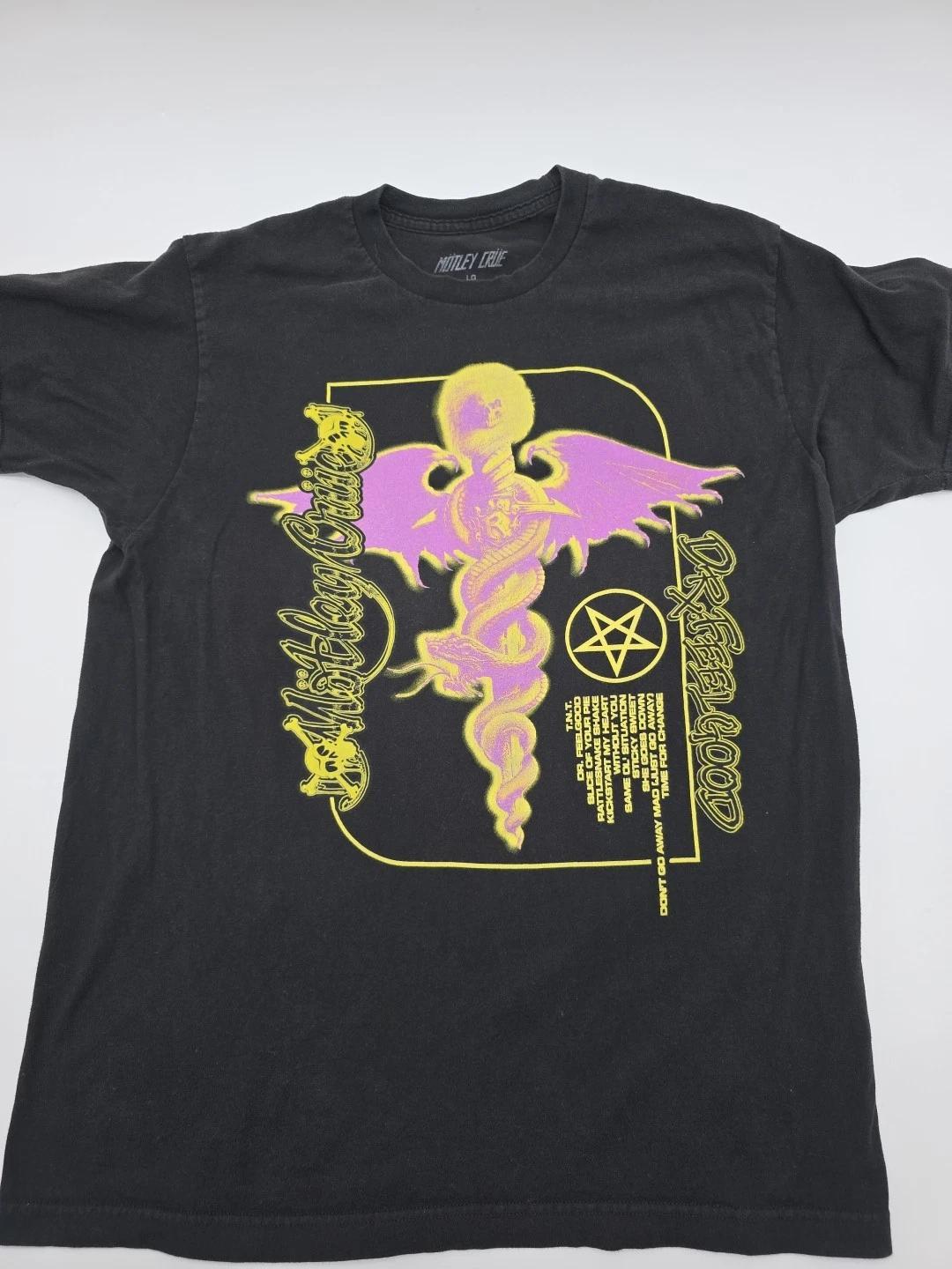 Mötley Crüe “Dr. Feelgood” Neon Graphic T-Shirt Men’s Large – Band Tee.#43693 L
